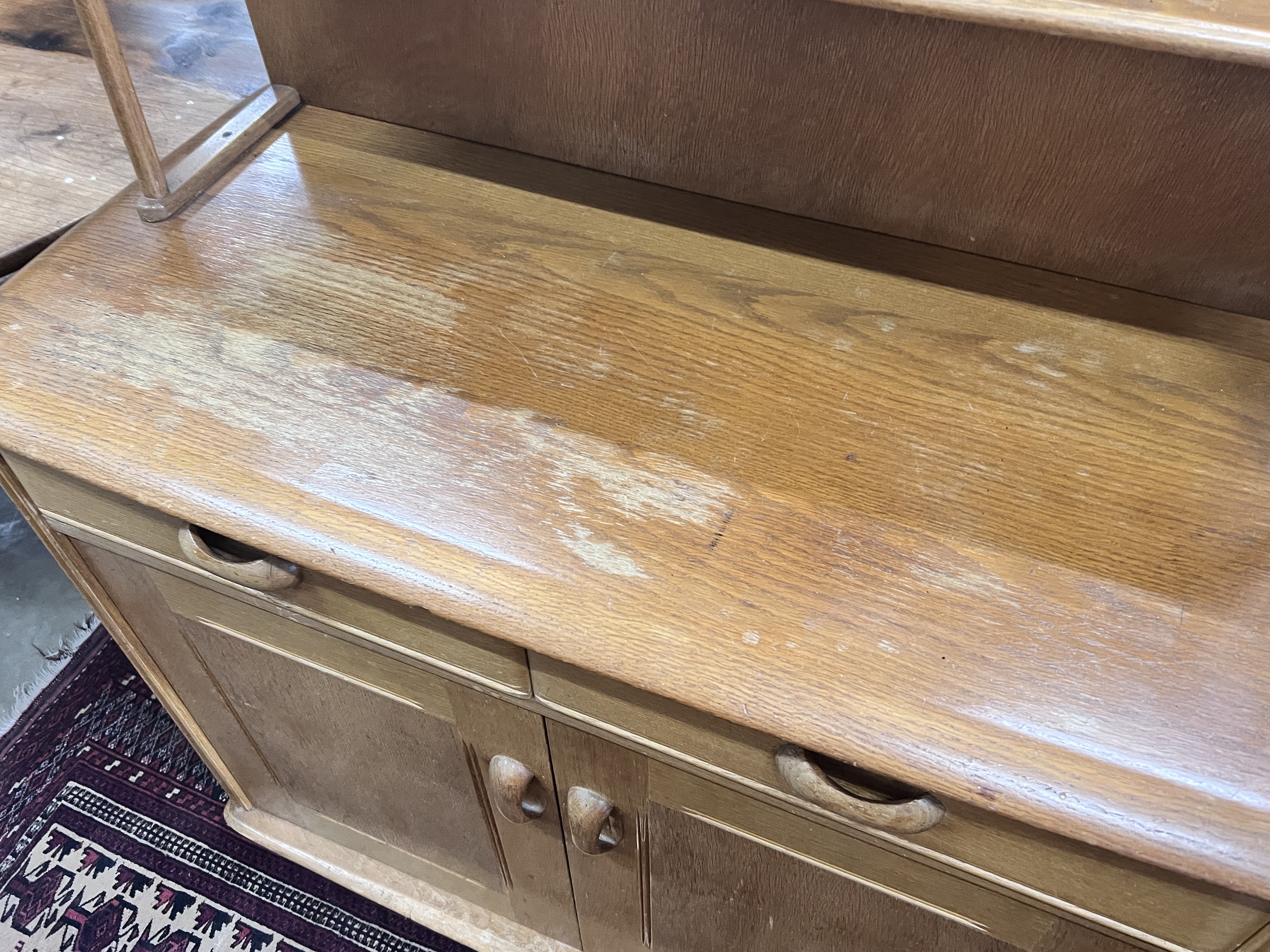 A Priory elm small cabinet, width 91cm, depth 44cm, height 102cm